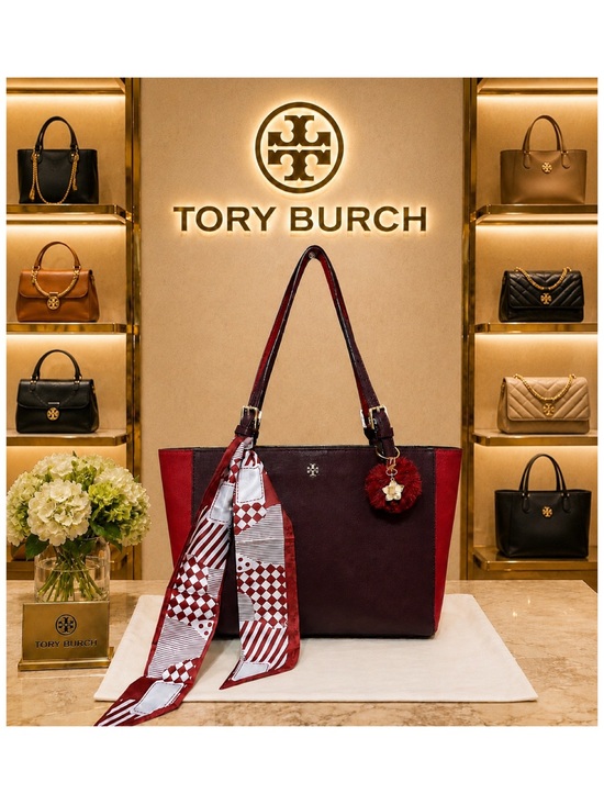 Tory Burch Handbags - Tory Burch. York Leather Buckle Tote with Free Bag Scarf, Dust Bag & Bag Charm.
